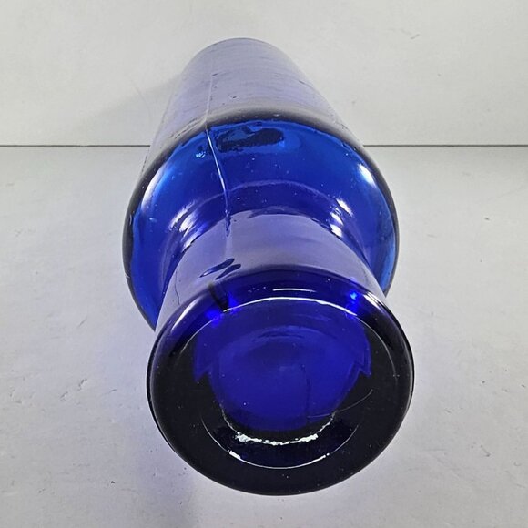 Vintage Cobalt Blue Art Glass Rolling Pin With Screw On Cap Hollow - Picture 4 of 7